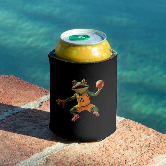 Basketball Frosch schwarze Dose Kühler Dosenkühler (In Situ Pool)