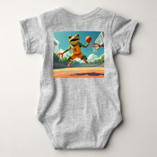 Basketball Frosch Vollbild Baby-Bodyanzug weiß bk Baby Strampler
