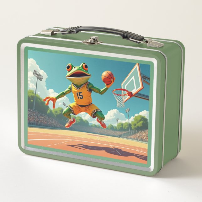 Basketball Froschbox Metall Brotdose (Vorderseite)