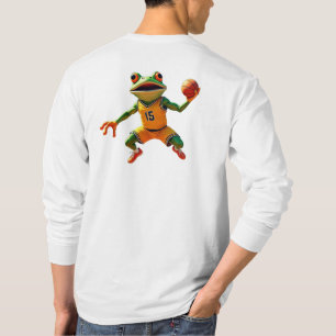 Basketball Froschmänner Weiße lange Ärmel T - Shir T-Shirt