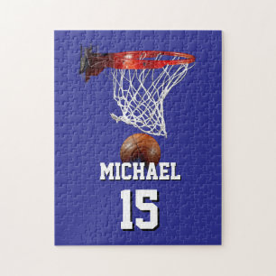 Basketball Fügen Sie Ihren Namen & Nummer Pop-Art Puzzle