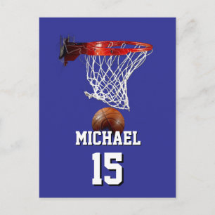 Basketball Fügen Sie Ihren Namen und Ihre Nummer P Postkarte