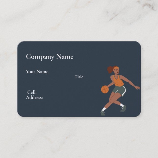Basketball für eine weiße Vorlage Visitenkarte (Vorderseite)