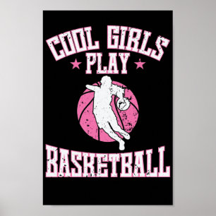 Basketball für Mädchen "Cool Girls spielen Basketb Poster