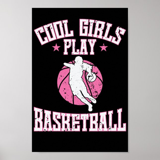 Basketball für Mädchen "Cool Girls spielen Basketb Poster (Vorne)