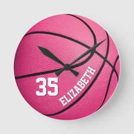 Basketball für Mädchen Runde Wanduhr