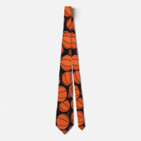Basketball Game Day Designer Satin Necktie