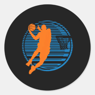 Basketball Game Dunk Player Court Sport Basketball Runder Aufkleber