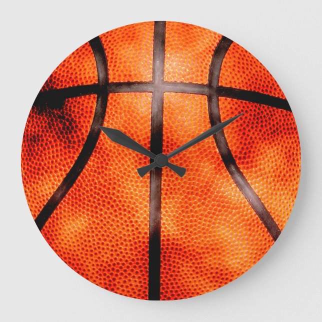 Basketball Ganztagsgröse Große Wanduhr (Vorderseite)