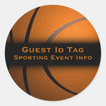Basketball Gast ID Tags Event Stickers