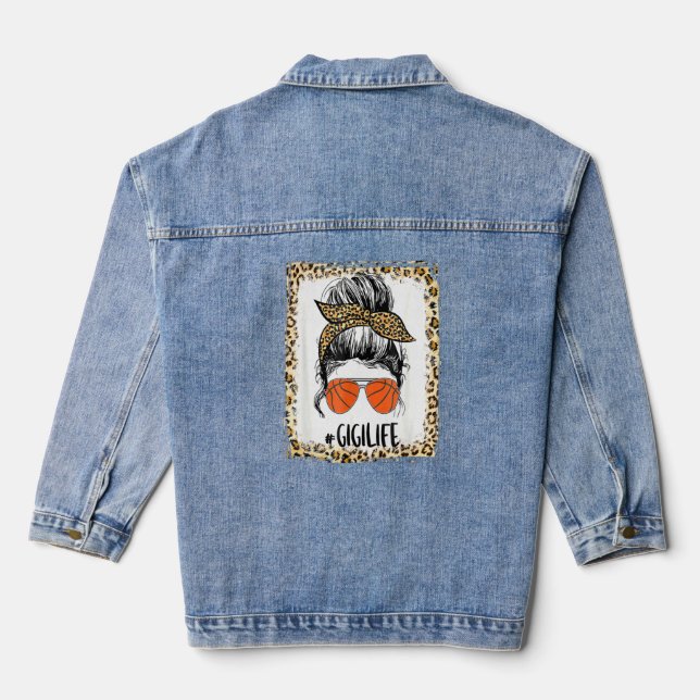 Basketball geblasen Gigi Messy Bun Gigi Life Mothe Jeansjacke (Rückseite)