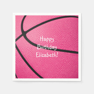 Basketball-Geburtstag oder Party von rosa Girls Serviette