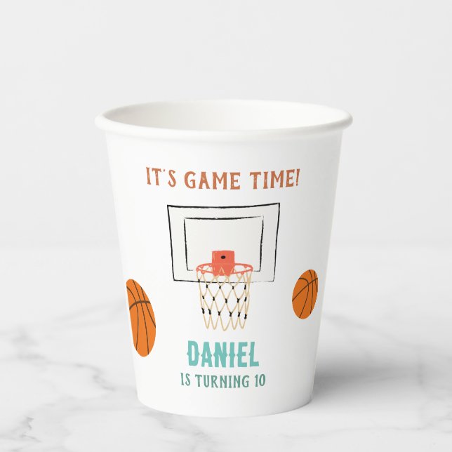 Basketball Geburtstag Pappbecher (Vorderseite)