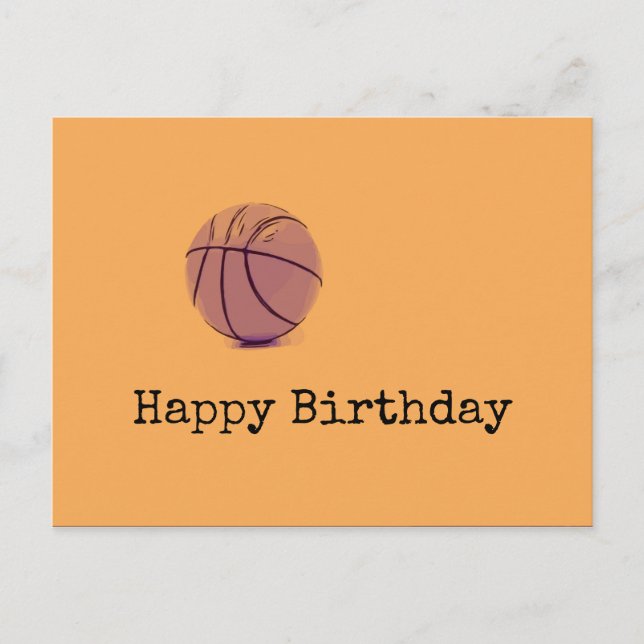 Basketball Geburtstag Postkarte (Vorderseite)