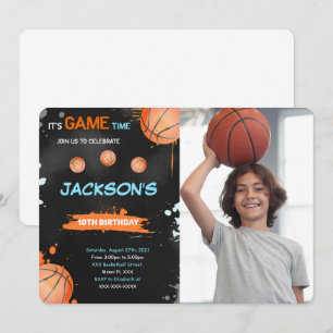 Basketball Geburtstags-Foto Einladung