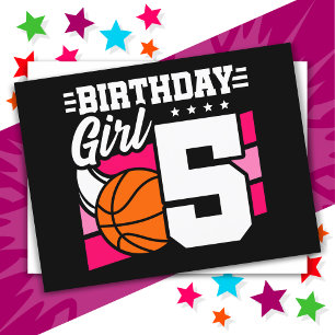 Basketball-Geburtstagsfeier für 5-Jährige, 5. Gebu Postkarte
