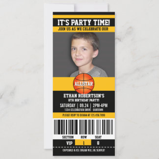 Basketball Geburtstagsfoto Einladung