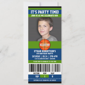 Basketball Geburtstagsfoto Einladung