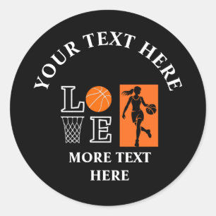 Basketball-Geburtstagsgeschenk, Basketball Mädchen Runder Aufkleber