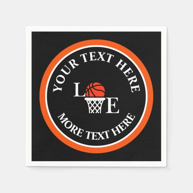 Basketball Geburtstagsgeschenk, Basketball Team Sp Serviette (Vorderseite)