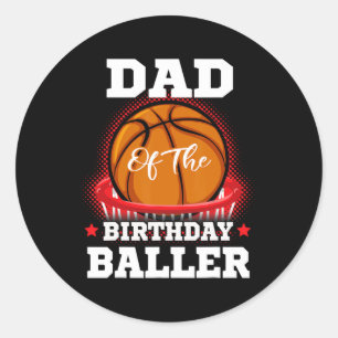 Basketball-Geburtstagsjunge Vater Baller b-Tag Pa Runder Aufkleber