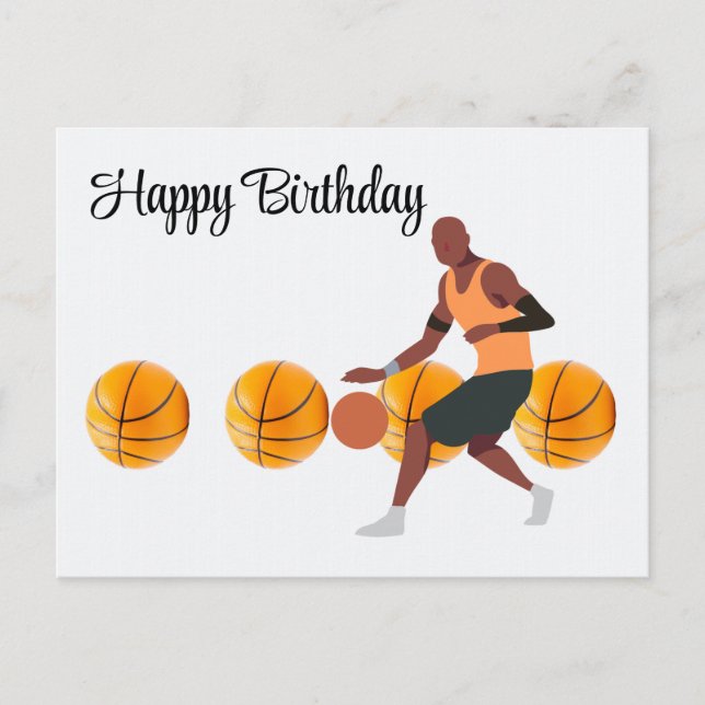 Basketball Geburtstagskarte für den Spieler Postkarte (Vorderseite)