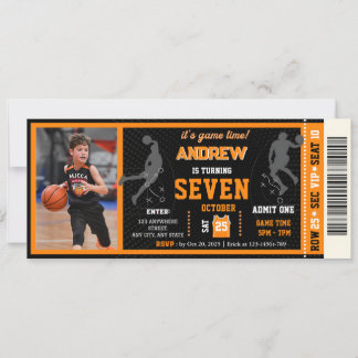 Basketball Geburtstagskarte mit Foto Einladung