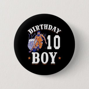 Basketball - Geburtstagskind 10 Jahre alt Geburtst Button