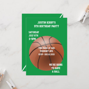 Basketball Geburtstagsparty Einladung