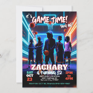 Basketball Geburtstagsparty Einladung
