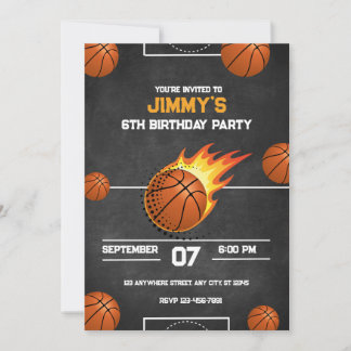 Basketball Geburtstagsparty Einladung