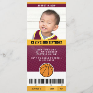 Basketball Geburtstagsparty Invite (Maroon & Gold) Einladung