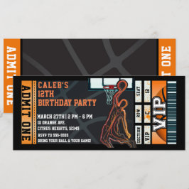 Basketball Geburtstagsparty VIP Ball Game Ticket Einladung