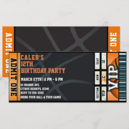 Basketball Geburtstagsparty VIP Ball Game Ticket Einladung
