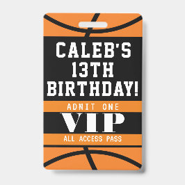 Basketball Geburtstagsparty VIP Pass Abzeichen Ausweis