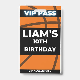 Basketball Geburtstagsparty VIP Pass Ausweis