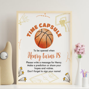 Basketball Geburtstagszeit Kapselzeichen Poster