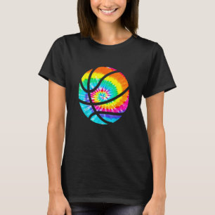 Basketball Gefärbte Krawatte Rainbow Trippy Hippie T-Shirt