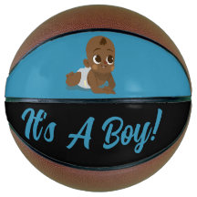 Basketball Gender Reveal Baby Shower Blue Boy