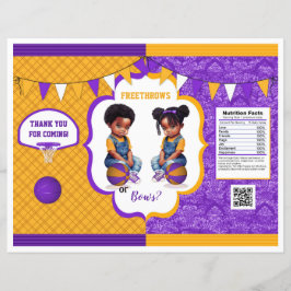 Basketball Gender Reveal Chip Bag Lila & Gold