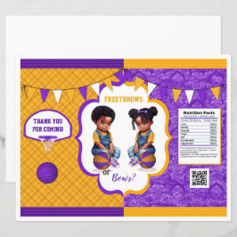 Basketball Gender Reveal Chip Bag Lila & Gold