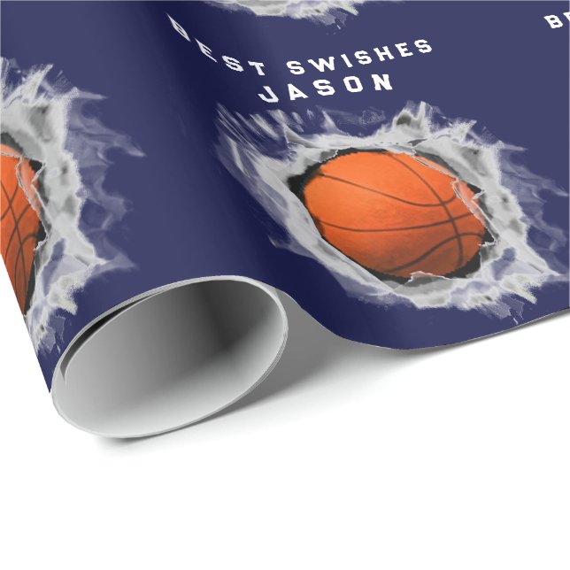 Basketball-Geschenk Geschenkpapier (Rolleneckpunkt)