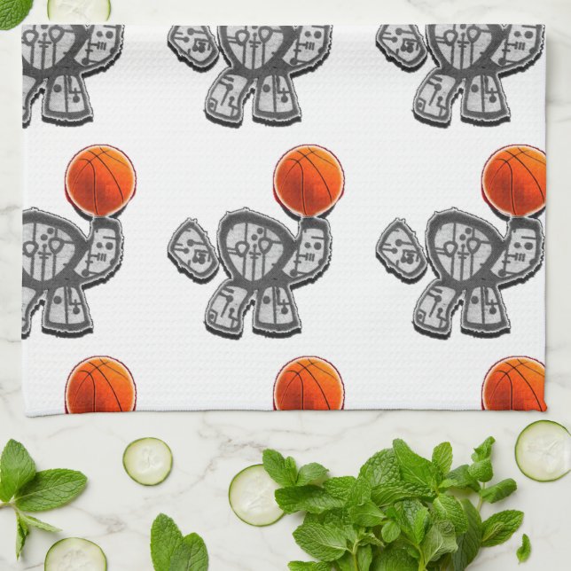Basketball-Geschenk Geschirrtuch (Gefaltet)