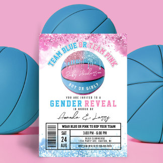 Basketball-Geschlecht-enthüllungs-Einladung Einladung
