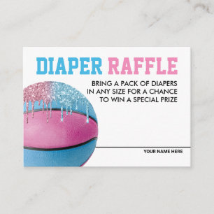 Basketball-Geschlecht-Reveal-Windel-Raffle-Karte Begleitkarte