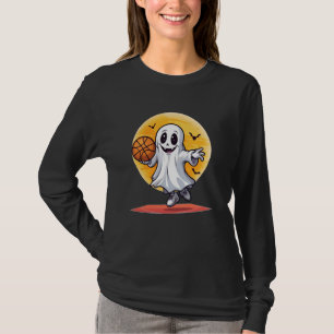 Basketball Ghost Beängstigend Basketball Halloween T-Shirt