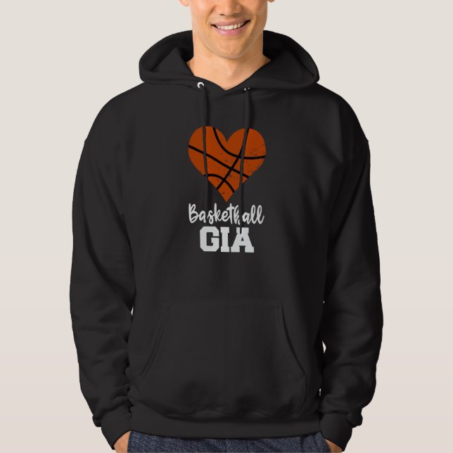 Basketball Gia Basketball Heart Grandma Gia Hoodie (Vorderseite)