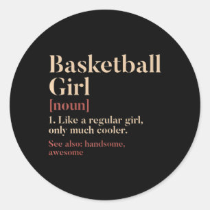 Basketball-Girl Definition Witziges Geschenk für B Runder Aufkleber