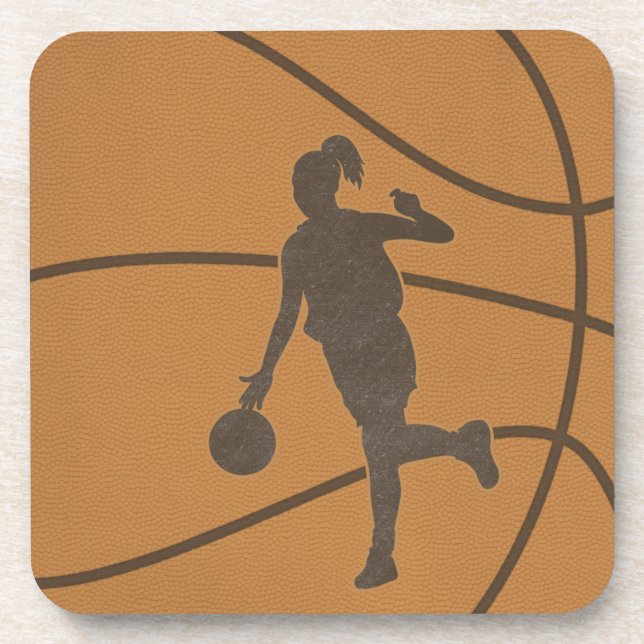 Basketball Girl Drinks Coasters Getränkeuntersetzer (Vorderseite)