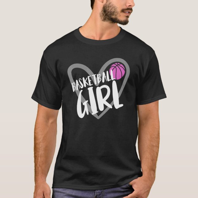 Basketball Girl Heart T-Shirt (Vorderseite)